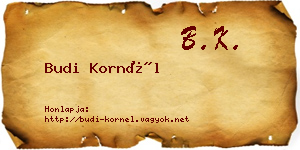 Budi Kornél névjegykártya