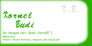 kornel budi business card